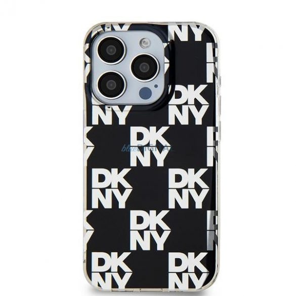 Husă DKNY IML Checkered Mono Pattern pentru iPhone 15 / 14 / 13 - neagră