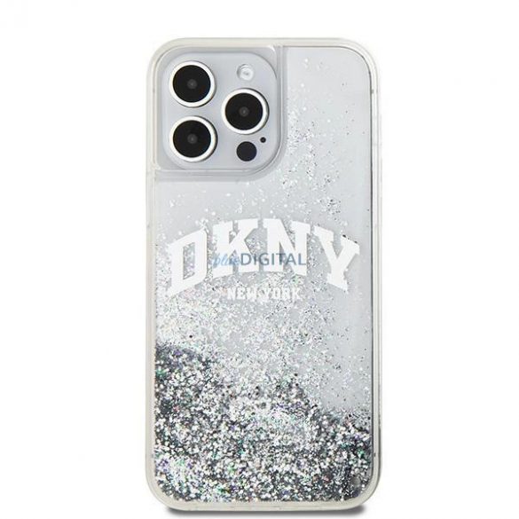 Etui DKNY Liquid Glitter Big Logo pe iPhone 15 Pro - bial