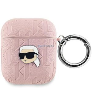 Husa Karl Lagerfeld Monogram Karl Head pentru AirPods 1/2 - roz