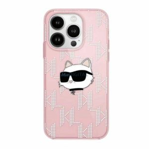 Husa Karl Lagerfeld IML Choupette Head & Monogram pentru iPhone 13 - roz