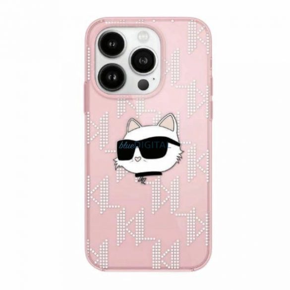 Husa Karl Lagerfeld IML Choupette Head & Monogram pentru iPhone 13 Pro / 13 - roz