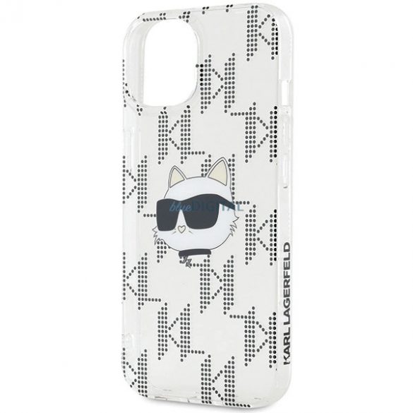 Husa Karl Lagerfeld IML Choupette Head & Monogram pentru iPhone 15 / 14 / 13 - transparenta