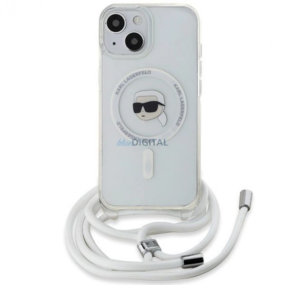 Husă Karl Lagerfeld Crossbody IML Karl Head MagSafe pentru iPhone 15 / 14 / 13 - transparentă