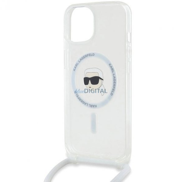 Husă Karl Lagerfeld Crossbody IML Karl Head MagSafe pentru iPhone 15 / 14 / 13 - transparentă