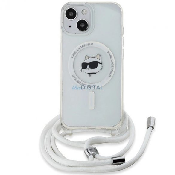 Husa Karl Lagerfeld IML Choupette Head & Cord MagSafe pentru iPhone 13 / 14 / 15 - transparenta