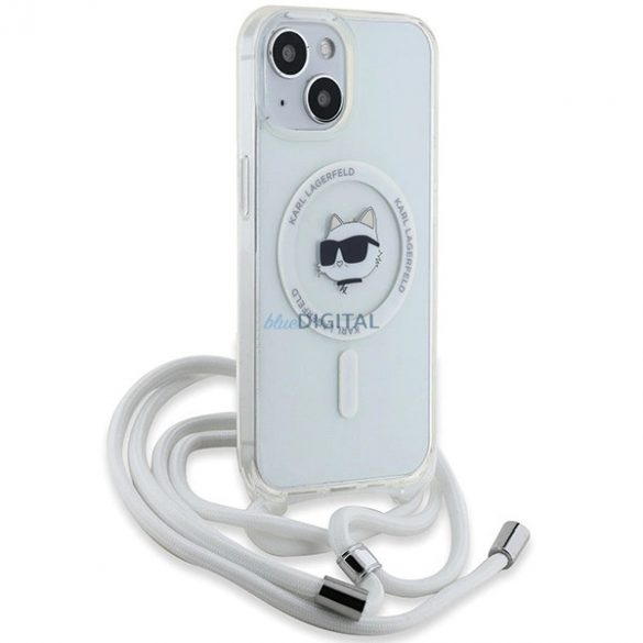 Husa Karl Lagerfeld IML Choupette Head & Cord MagSafe pentru iPhone 13 / 14 / 15 - transparenta