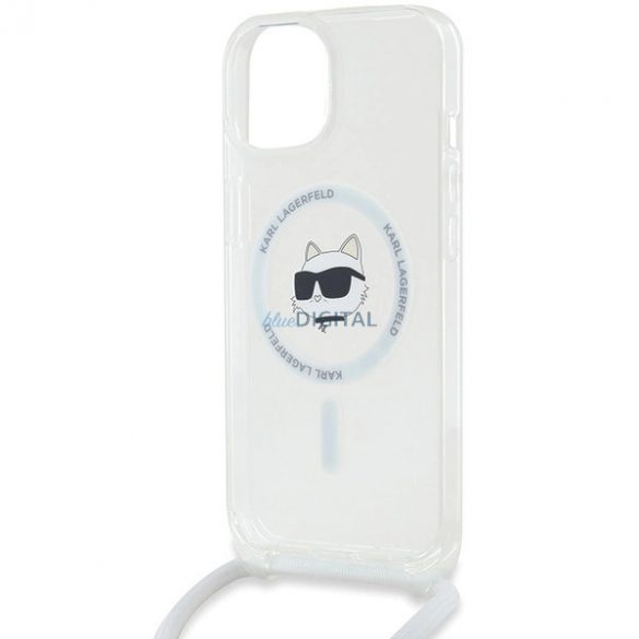 Husa Karl Lagerfeld IML Choupette Head & Cord MagSafe pentru iPhone 13 / 14 / 15 - transparenta