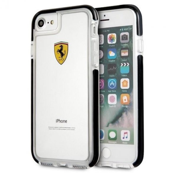 Carcasă rigidă Ferrari FEGLHCP7BK iPhone 7/8 SE 2020 / SE 2022 Rezistent la șocuri transparent negru