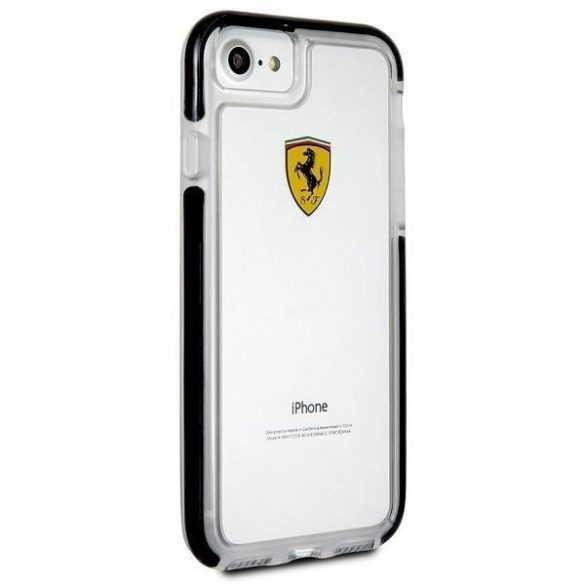 Carcasă rigidă Ferrari FEGLHCP7BK iPhone 7/8 SE 2020 / SE 2022 Rezistent la șocuri transparent negru