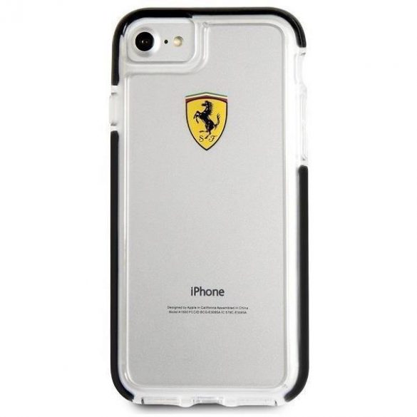 Carcasă rigidă Ferrari FEGLHCP7BK iPhone 7/8 SE 2020 / SE 2022 Rezistent la șocuri transparent negru