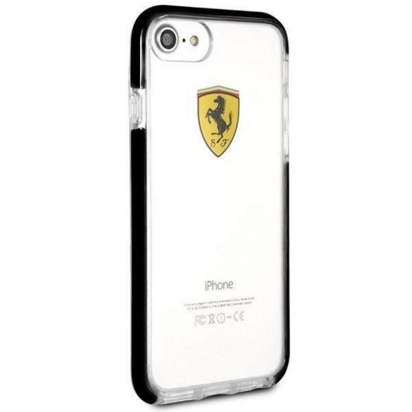 Carcasă rigidă Ferrari FEGLHCP7BK iPhone 7/8 SE 2020 / SE 2022 Rezistent la șocuri transparent negru