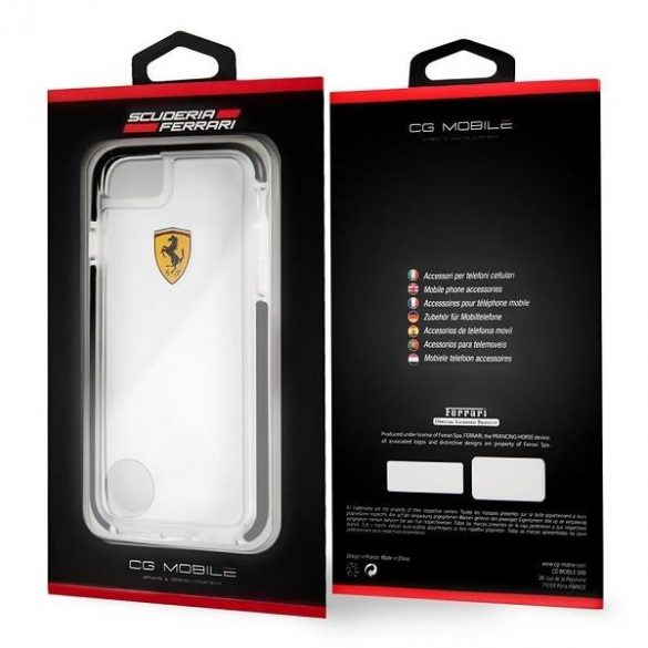 Carcasă rigidă Ferrari FEGLHCP7BK iPhone 7/8 SE 2020 / SE 2022 Rezistent la șocuri transparent negru