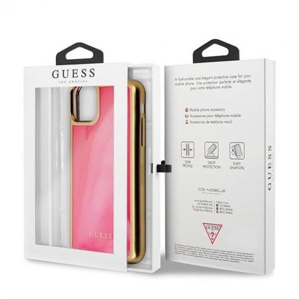 Guess GUHCN58GLTRPI iPhone 11 Pro husă rigidă roz Husă pentru telefon Glow in the Dark Sand Matte