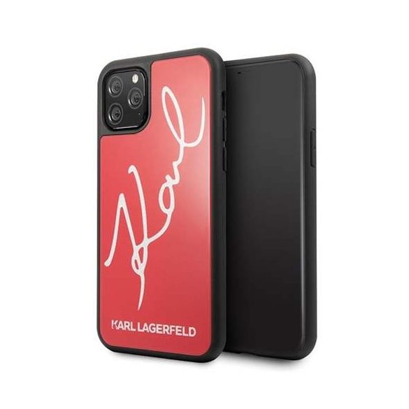 Karl Lagerfeld iPhone KLHCN58DLKSRE 11 Pro Red Shiny hard Husă Signature Phone Husă Phone Husăs