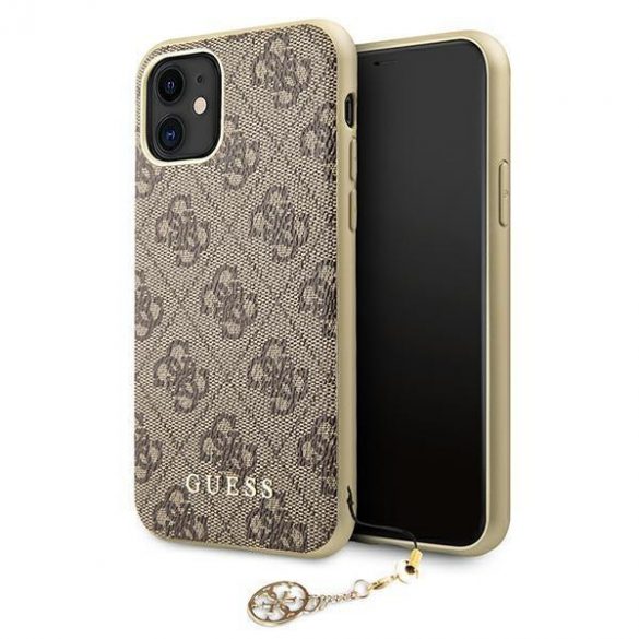 Guess GUHCN61GF4GBR iPhone 11 6.1" / Xr maro/maro husă greu 4G Charms Collection