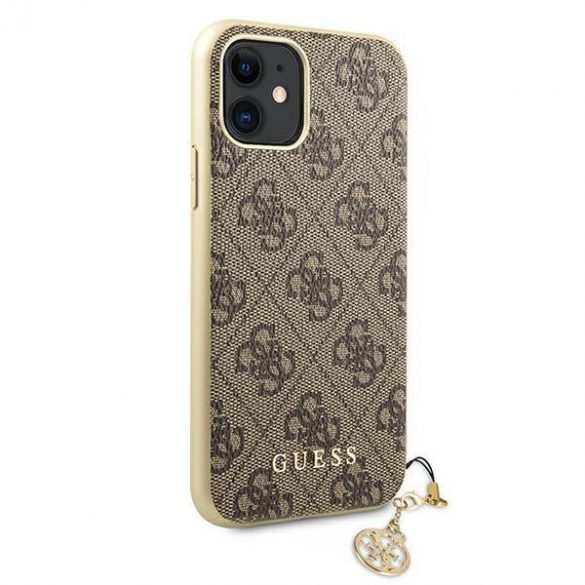 Guess GUHCN61GF4GBR iPhone 11 6.1" / Xr maro/maro husă greu 4G Charms Collection