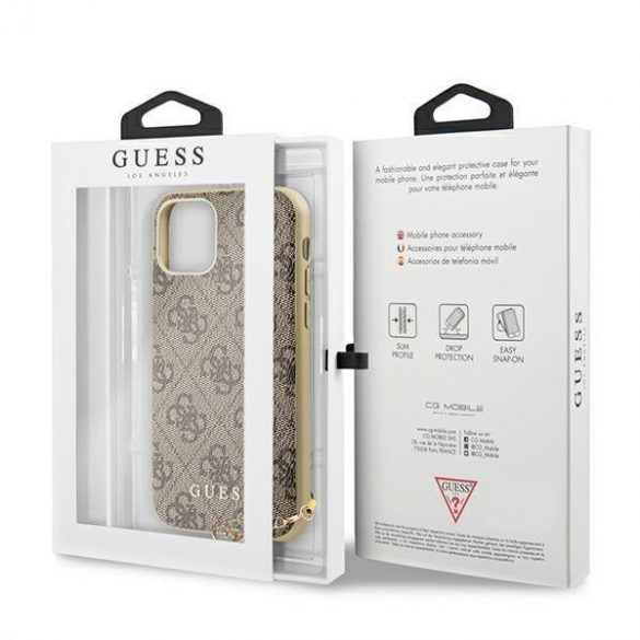 Guess GUHCN61GF4GBR iPhone 11 6.1" / Xr maro/maro husă greu 4G Charms Collection