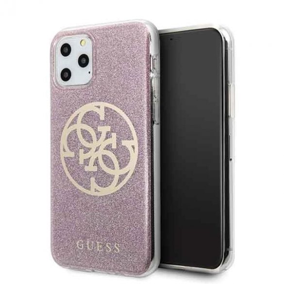 Guess GUHCN58PCUGLPI iPhone 11 Pro carcasă rigidă rożowy/roz 4G Circle Glitter