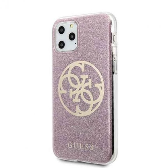 Guess GUHCN58PCUGLPI iPhone 11 Pro carcasă rigidă rożowy/roz 4G Circle Glitter