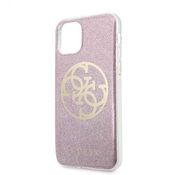 Guess GUHCN58PCUGLPI iPhone 11 Pro carcasă rigidă rożowy/roz 4G Circle Glitter