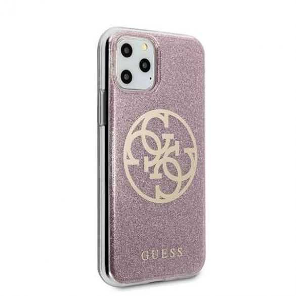 Guess GUHCN58PCUGLPI iPhone 11 Pro carcasă rigidă rożowy/roz 4G Circle Glitter