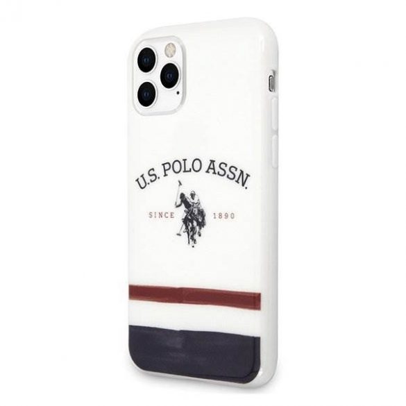 Husă pentru telefon US Polo USHCN58PCSTRB iPhone 11 Pro albă Tricolor Pattern Collection