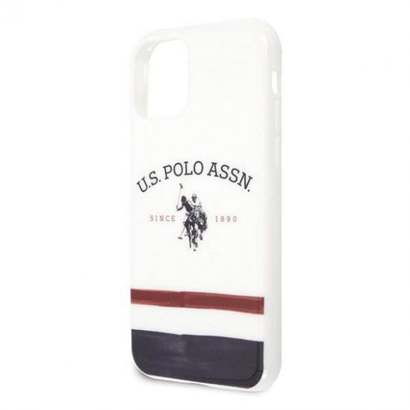 Husă pentru telefon US Polo USHCN58PCSTRB iPhone 11 Pro albă Tricolor Pattern Collection