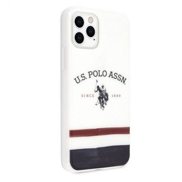 Husă pentru telefon US Polo USHCN58PCSTRB iPhone 11 Pro albă Tricolor Pattern Collection