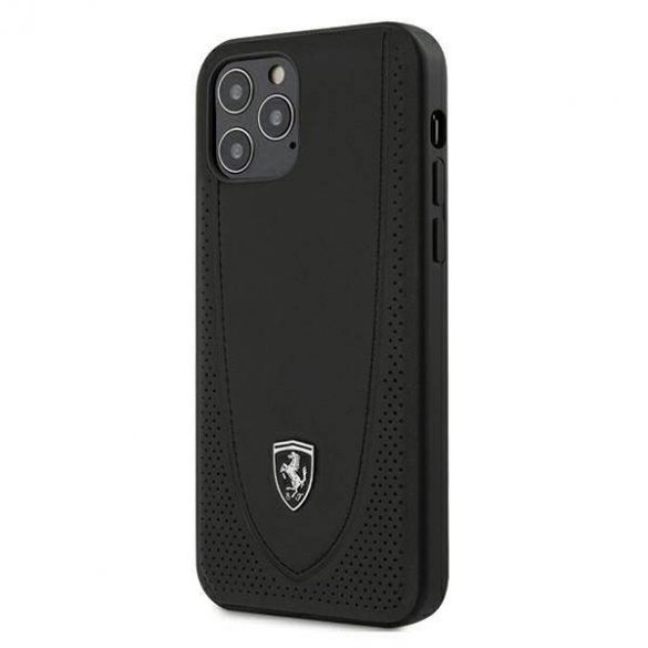 Carcasă rigidă neagră Ferrari FEOGOHCP12MBK pentru iPhone 12/12 Pro 6,1".