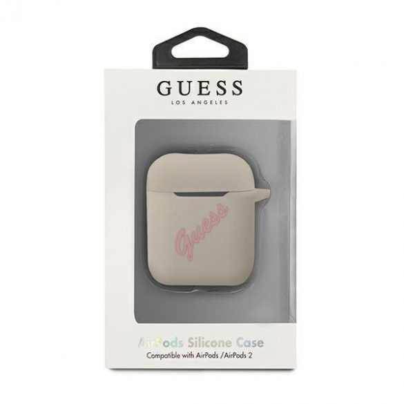 Husă Guess GUACA2LSVSGP AirPods szaro różowy/gri roz Silicone Vintage