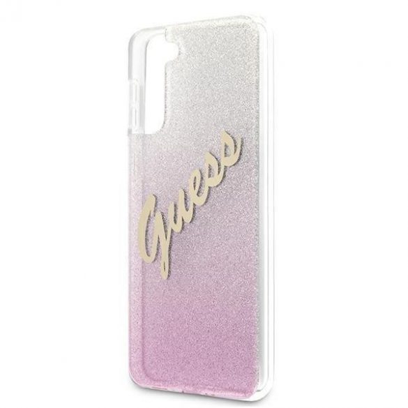 Guess GUHCS21MPCUGLSPI S21+ G996 roz/roz hard Husă Glitter Gradient Script