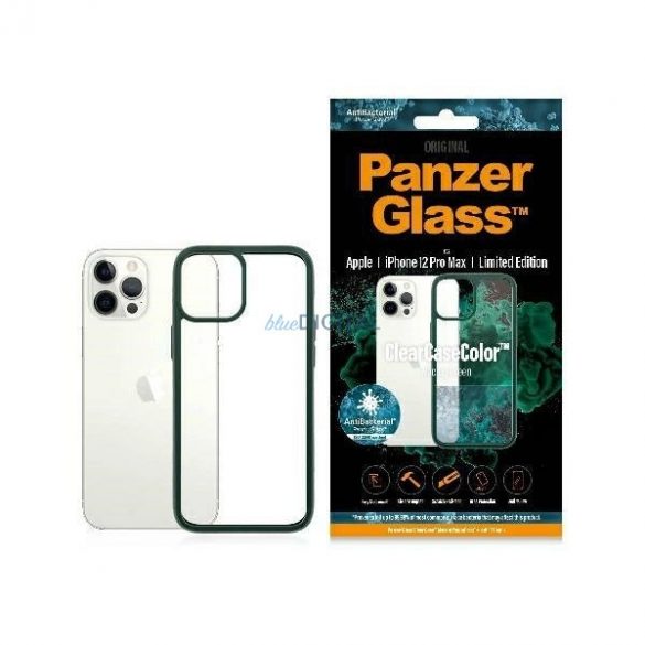 Husa PanzerGlass ClearCase pentru iPhone 12 Pro Max - transparenta si verde