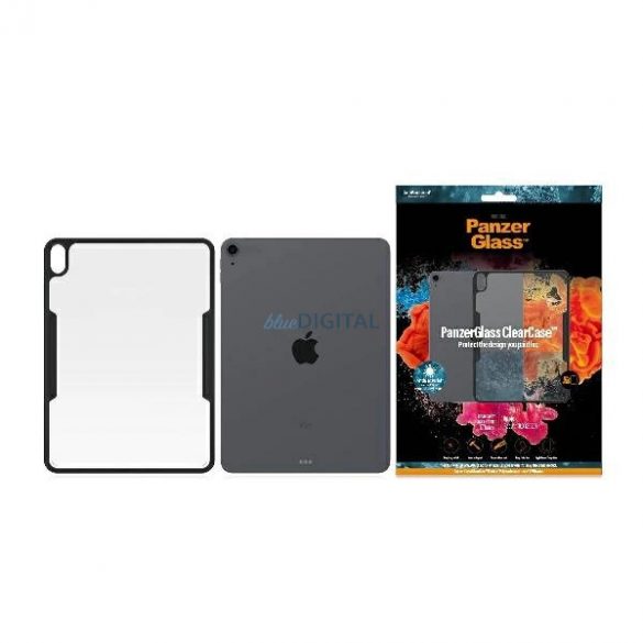 Husă antibacteriană PanzerGlass ClearCase pentru iPad 10.9" 2020 - transparentă și neagră