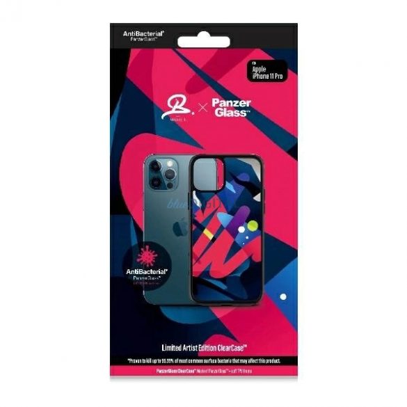 Husă PanzerGlass ClearCase antibacteriană Mikael B Limited Artist Edition pentru iPhone 11 Pro - multicolor