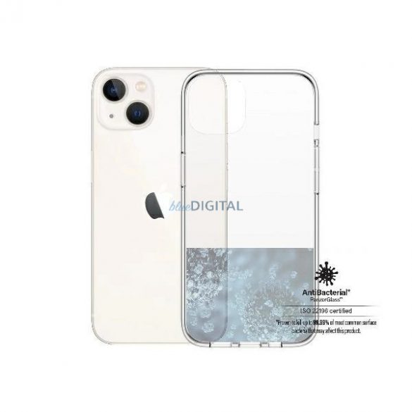 Husă antibacteriană PanzerGlass ClearCase cu certificat de grad militar pentru iPhone 13 / 14 / 15 - transparentă