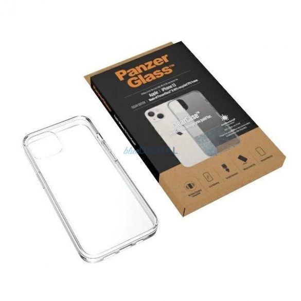 Husă antibacteriană PanzerGlass ClearCase cu certificat de grad militar pentru iPhone 13 / 14 / 15 - transparentă