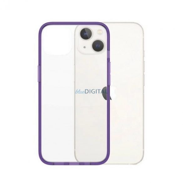 Husă antibacteriană PanzerGlass ClearCase cu certificat de grad militar pentru iPhone 13 / 14 / 15 - violet transparent