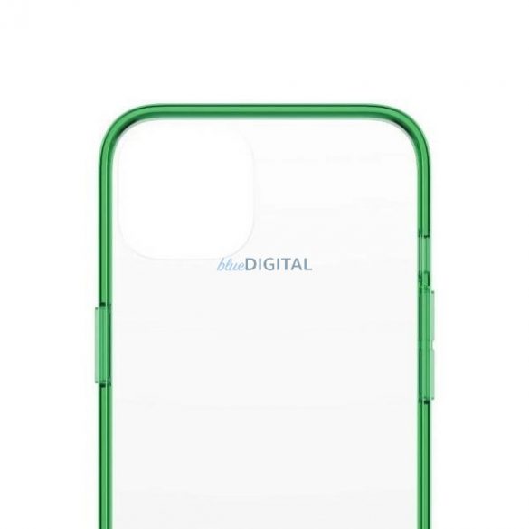 Husă antibacteriană PanzerGlass ClearCase cu certificat de grad militar pentru iPhone 13 / 14 / 15 - verde transparent