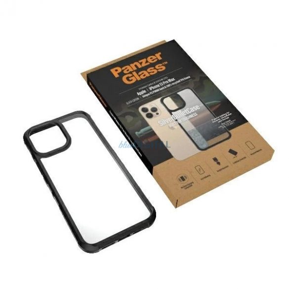 Husă antibacteriană PanzerGlass ClearCase certificată militară pentru iPhone 13 Pro Max - roz transparent