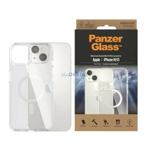 PanzerGlass HardCase cu husă MagSafe antibacteriană certificată militară pentru iPhone 14/15/13 - transparentă