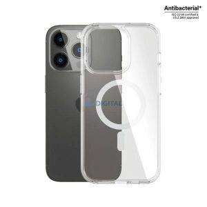 PanzerGlass HardCase cu husă certificată MagSafe antibacteriană de calitate militară pentru iPhone 14 Pro - transparentă