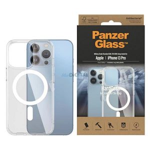 PanzerGlass HardCase cu husă certificată MagSafe antibacteriană de calitate militară pentru iPhone 13 Pro - transparentă