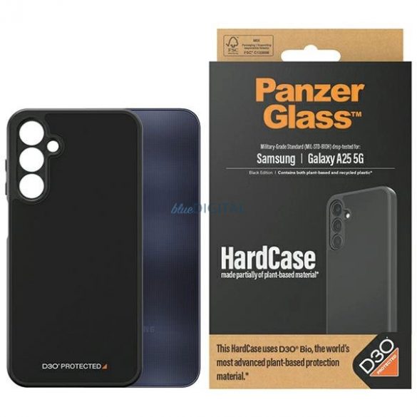 PanzerGlass HardCase cu certificare D3O® Bio și grad militar pentru Samsung Galaxy A25 5G - Transparent și negru