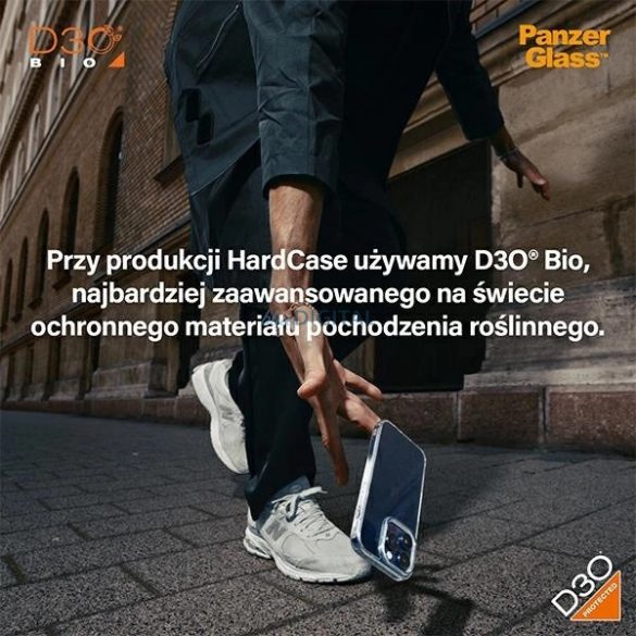 PanzerGlass Hardcase cu D3O și certificare militară pentru iPhone 15/14/13 - transparent