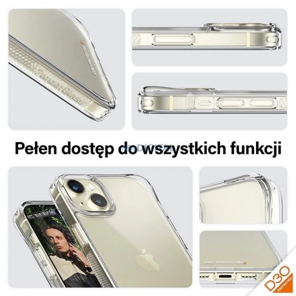 PanzerGlass Hardcase cu D3O și certificare militară pentru iPhone 15 Plus / 14 Plus - Transparent