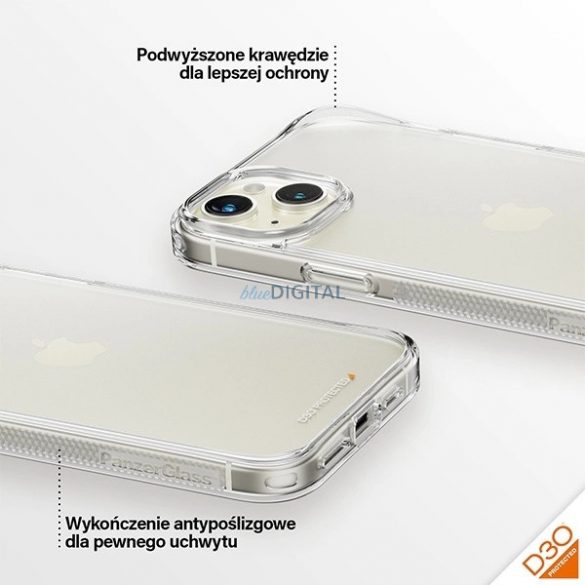 PanzerGlass Hardcase cu D3O și certificare militară pentru iPhone 15 Plus / 14 Plus - Transparent