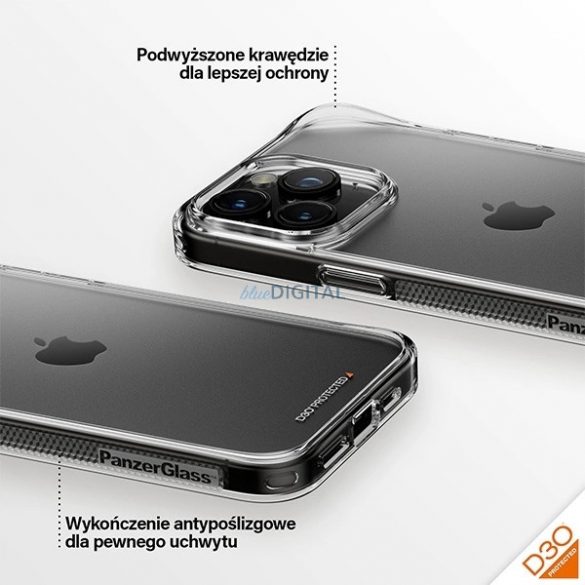 PanzerGlass HardCase cu certificare D3O și Military Grade pentru iPhone 15 Pro Max - transparent