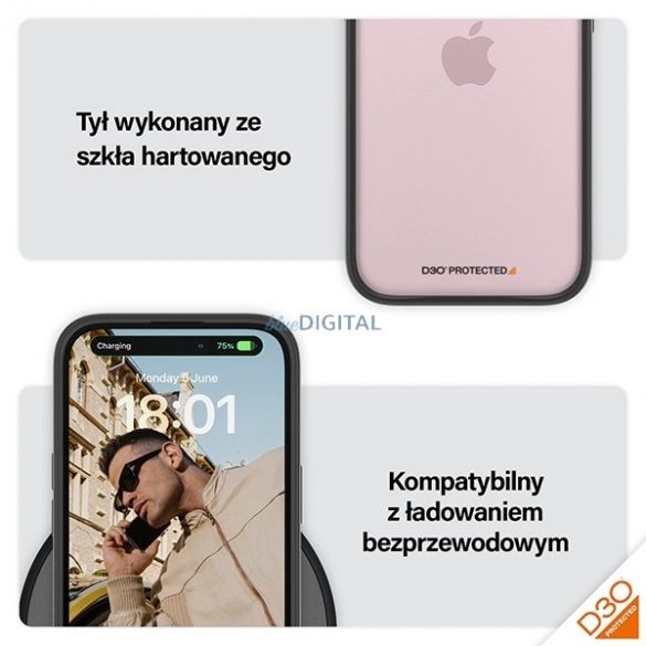 Husă PanzerGlass ClearCase pentru iPhone 15 cu certificare militară - transparentă și neagră