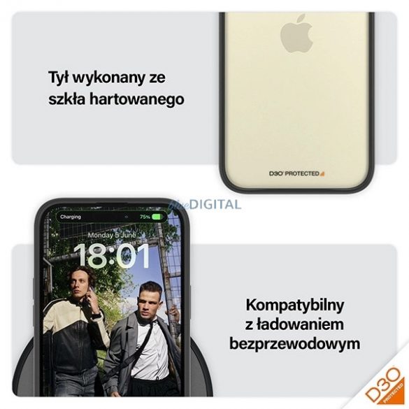 Husă PanzerGlass ClearCase pentru iPhone 15 Plus / 14 Plus cu certificare de calitate militară - transparentă și neagră