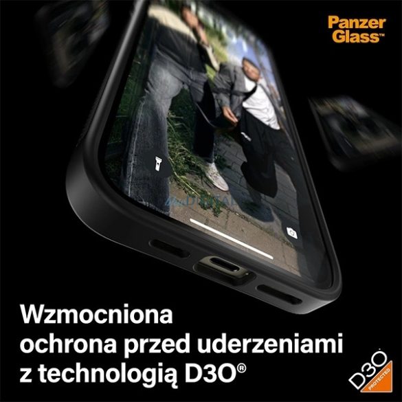 Husă PanzerGlass ClearCase pentru iPhone 15 Plus / 14 Plus cu certificare de calitate militară - transparentă și neagră